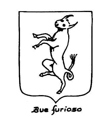 Image of the heraldic term: Bue furioso
